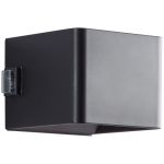 Brilliant Iseo Vægbelysning Plast  Sort 4W 300lm - 830 Varm Hvid | IP44 - Udendørs - Bevægelses- og Lyssensor - USB Genopladelig