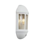 Ansell LED Vægbelysning Latina Halv Lanterne Hvid - Egnet til E27 Op Til 42W | IP65 - Bevægelses- og Lyssensor