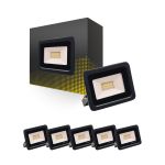 Fordelspakke 6x Bright Choice LED Projektør 20W 2000lm 100D - 830 Varm Hvid | IP66 - Symmetrisk