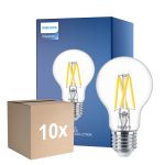 Fordelspakke 10x Philips Master LED E27 Pære Filament Klar 3.4W 470lm - 922-927 Dim To Warm | Bedste Farvegengivelse - Dæmpbar - Erstatter 40W