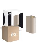 Fordelspakke 6x D'Lite Vægbelysning Vossem Beige Up & Down | Egnet til 2x GU10 