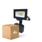Fordelspakke 4x Noxion LED Projektør Beamy G3 10W 1100lm 100D - 840 Kold Hvid | IP44 - Bevægelses- og Lyssensor - Symmetrisk